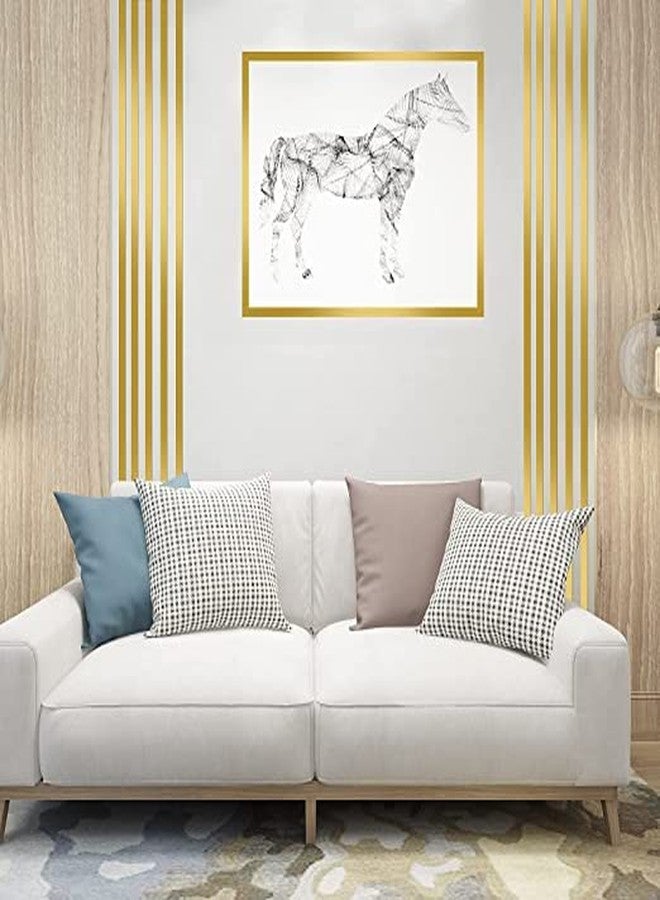 Tactine (Gold, 50m * 1cm Tile Stickers Waterproof Self-Adhesive Floor Sealing Strip Golden Line Border Sticker Wall Seam Sealing Tape Decoration for Living Room Kitchen Bathroom Bedroom - Image 4